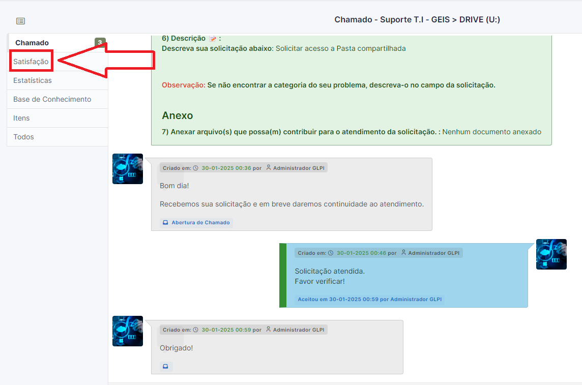Passo 8: Pesquisa de Satisfação